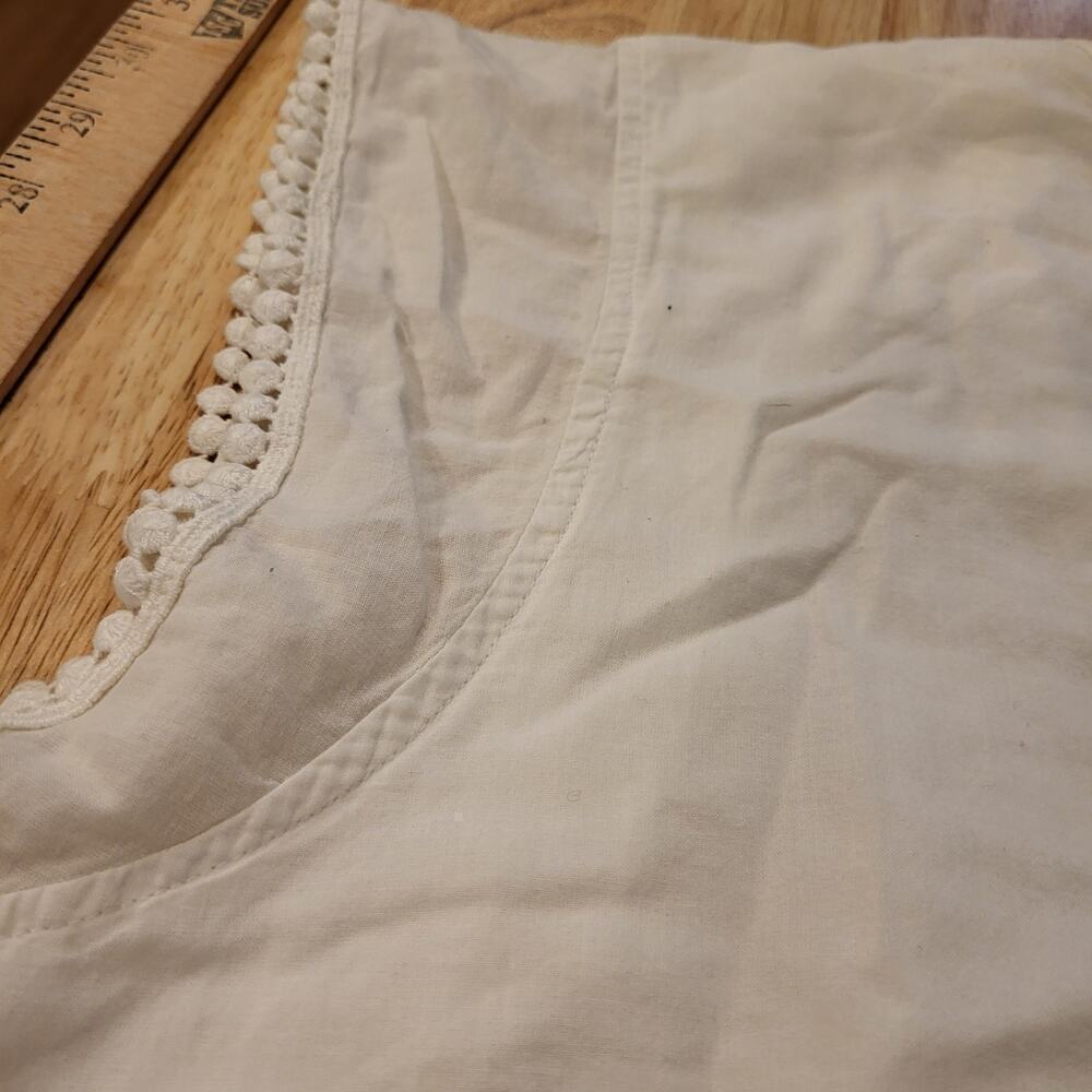 100% Cotton Loose  White Shift Dress Lace & Pom Pom Detail XXXL - Picture 10 of 10